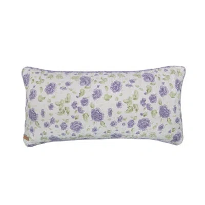 Donna Sharp Lavender Rose Quilted Cotton Decor Pillow In White;green;purple