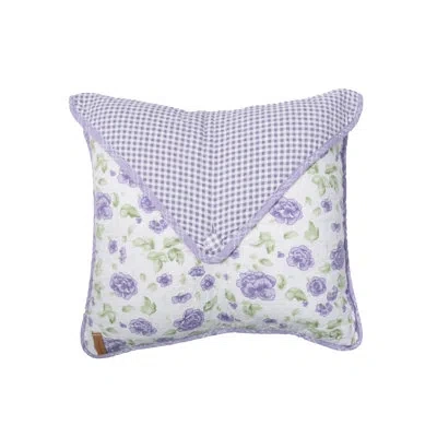 Donna Sharp Lavender Rose Quilted Cotton Envelope Decor Pillow In White;green;purple