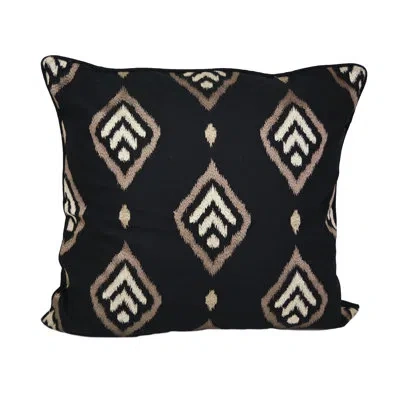 Donna Sharp Lexington Emblem Embroidered Decorative Throw Pillow In Black;brown;beige