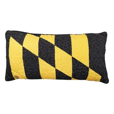 Donna Sharp Maryland Black Quilted Lumbar Decor Pillow In Black;yellow