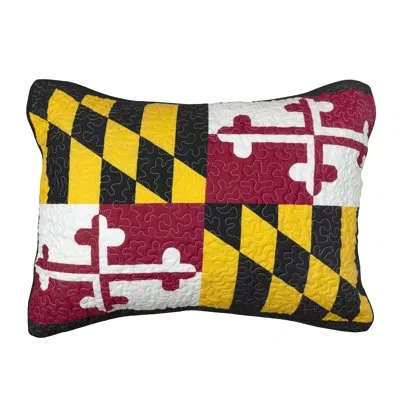Donna Sharp Maryland Quilted Standard Sham In Black;white;red;yellow