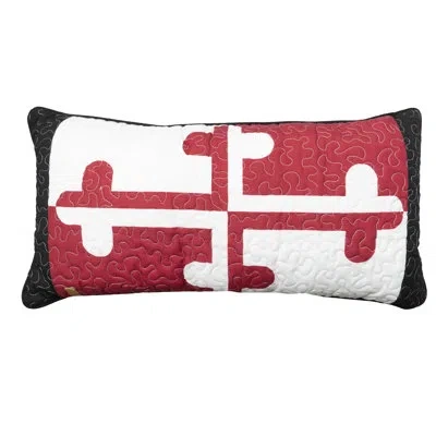 Donna Sharp Maryland Red Quilted Lumbar Decor Pillow In Black;white;red