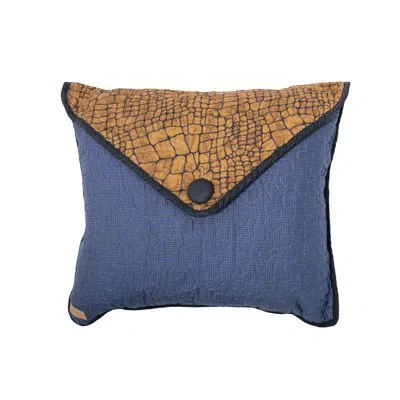 Donna Sharp Midnight Bear Quilted Cotton Envelope Decor Pillow In Black;brown;gold;navy