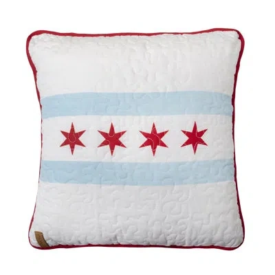 Donna Sharp Midway Stripe Quilted Americana Decor Pillow In Blue;white;red