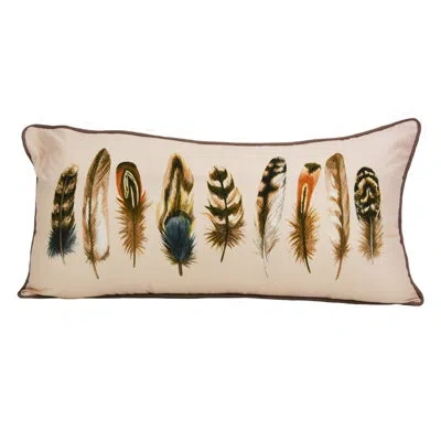 Donna Sharp Mojave Red Feathers Southwest Decor Pillow In Black;brown;gray;beige;orange;cream;ivor