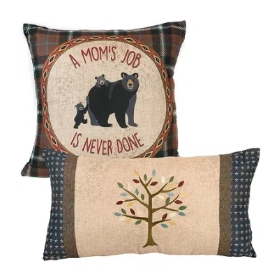 Donna Sharp Momma Bear 2-pc. Square Throw Pillow In Brown