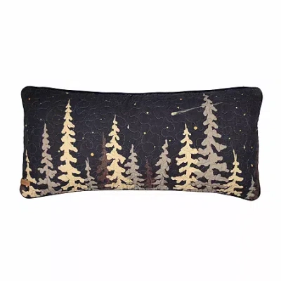 Donna Sharp Moonlit Cabin Rectangular Throw Pillow In Black