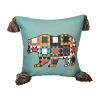 Donna Sharp Northern Lights Bear Square Throw Pillow In Blue