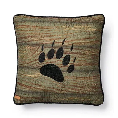 Donna Sharp Oakland Cotton Bear Paw Square Throw Pillow In Multi
