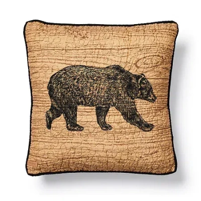 Donna Sharp Oakland Cotton Bear Square Throw Pillow In Sand