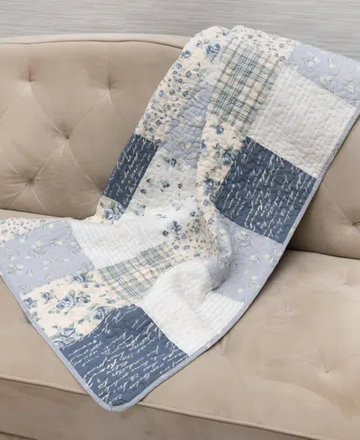 Donna Sharp Pastures Cotton Reversible Throw, 50"x 60" In Blue