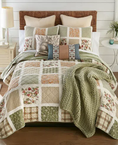 Donna Sharp Peach Rose Cotton 3-pc. Quilt Set, Queen In Multi