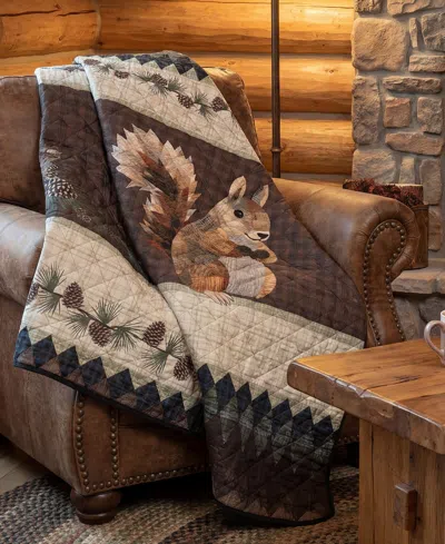 Donna Sharp Pine Circle Reversible Throw, 50" X 60" In Green