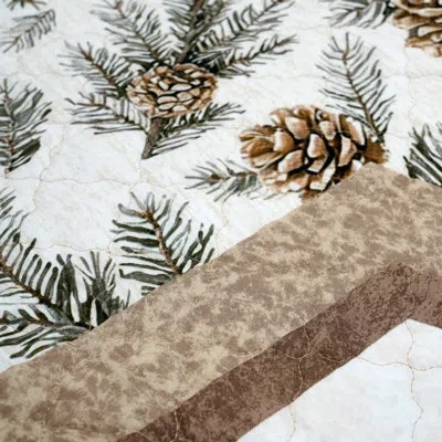 Donna Sharp Pine Medallion 3pc Queen Quilt Set In Brown