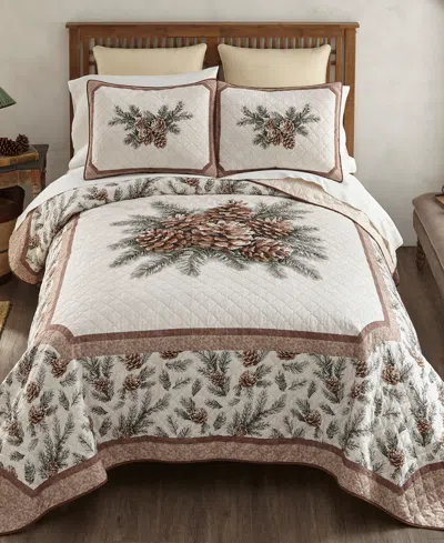 Donna Sharp Pine Medallion Woodland Design 3-piece Quilt Set, King In Multi