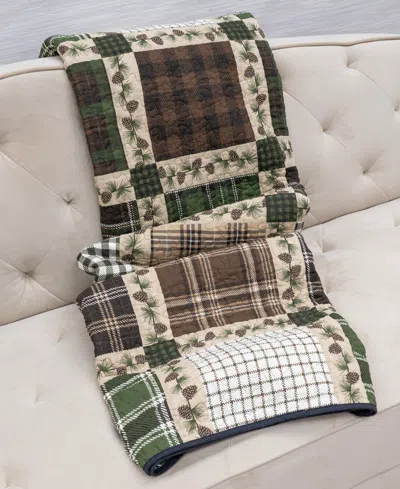 Donna Sharp Pine Patch Cotton Reversible Throw, 50" X 60" In Brown
