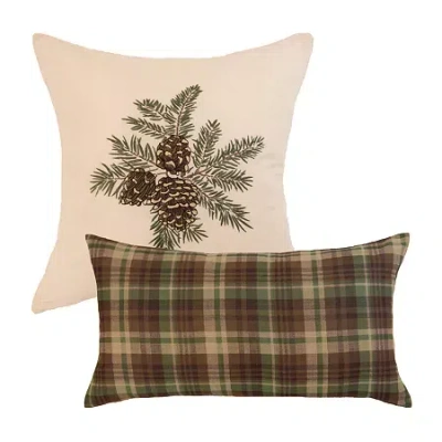 Donna Sharp Pine Star Decor 2-pc. Multi-pack Rectangular Square Throw Pillow In Neutral