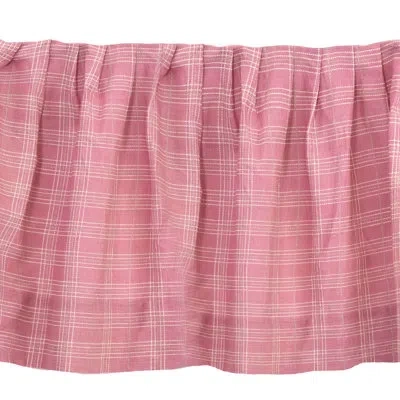 Donna Sharp Pink Plaid King Gathered Cotton Bed Skirt In White;pink;silver