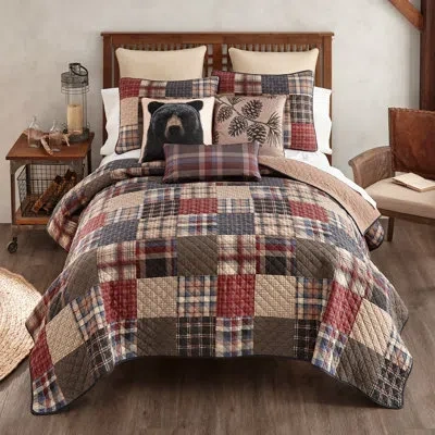 Donna Sharp Ranger Pieced Cotton 3pc Queen Quilt Set In Multi