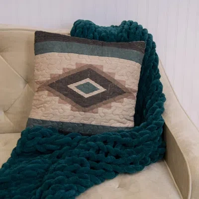 Donna Sharp Sierra Vista Southwest Quilted Decor Pillow In Brown;beige;ivory;tan;teal