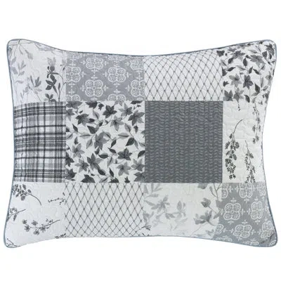 Donna Sharp Silver Branch Quilted Standard Sham In Black;white;gray