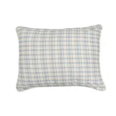 Donna Sharp Slate Cobblestone Ragged Pieced Cotton Patchwork Quilt Set In Blue;beige;ivory;tan;navy