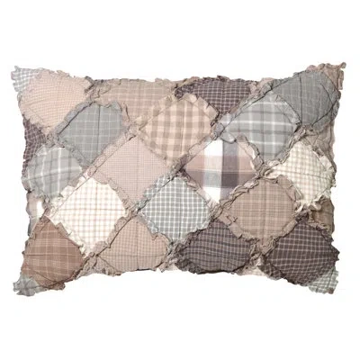 Donna Sharp Smoky Mountain Ragged Pieced Cotton Quilted Standard Sham In Gray;beige;cream;tan