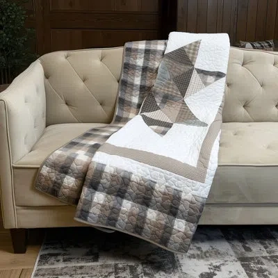 Donna Sharp Smoky Star Pieced Cotton Quilted Throw In Multi