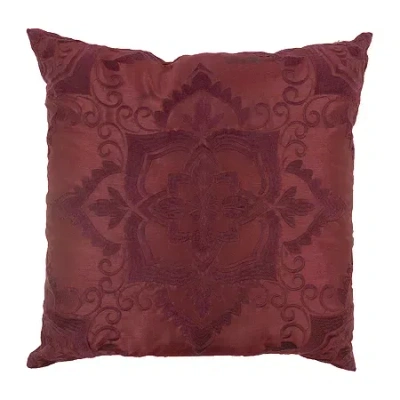 Donna Sharp Spice Postage Square Throw Pillow In Red