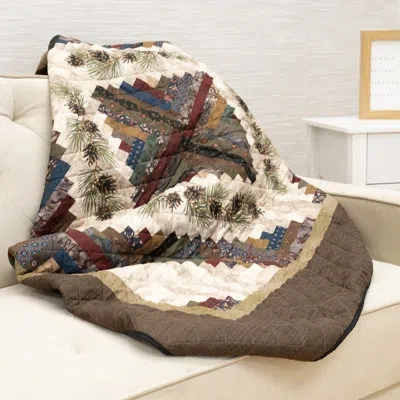Donna Sharp Whitley Quilted Lodge Throw In Brown,gold,beige,ivory,navy,red,green,blue,black