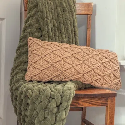 Donna Sharp Winchester Tan Crochet Decor Pillow In Beige