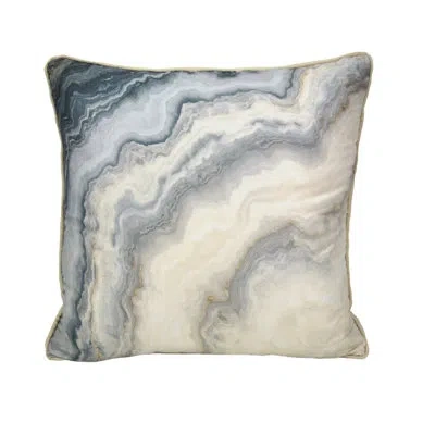 Donna Sharp Windswept Marbled Decor Pillow In Blue;white;beige;silver;cream;ivory;tan;