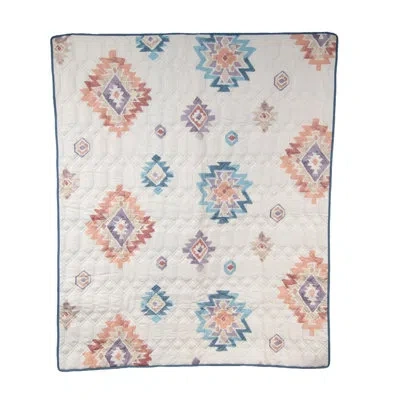 Donna Sharp Your Lifestyle By  Bonita Southwest Quilted Throw In Blue;brown;red;beige;orange;purple;ivory