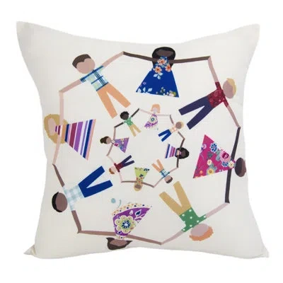 Donna Sharp Your Lifestyle By  Cali Holding Hands Decorative Throw Pillow In Blue;black;brown;white;green;red;beige;y