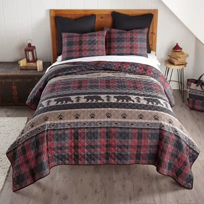 Donna Sharp Your Lifestyle By  Canoe Trip Quilt Set In Blue;black;brown;red;beige;tan