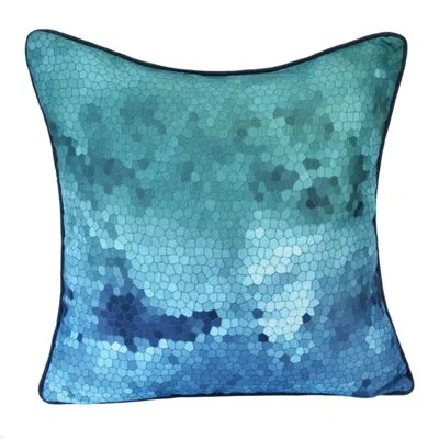 Donna Sharp Your Lifestyle By  Cordoba Mosaic Decorative Throw Pillow In Blue;black;teal;navy