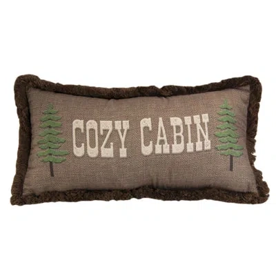 Donna Sharp Your Lifestyle By  Cozy Cabin Fringed Decor Pillow In Black;brown;green;beige;tan