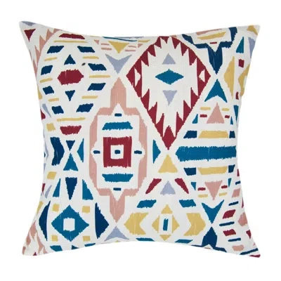 Donna Sharp Your Lifestyle By  Daybreak Colorful Reversible Decor Pillow In Blue;white;red;yellow;pink;orange;purple