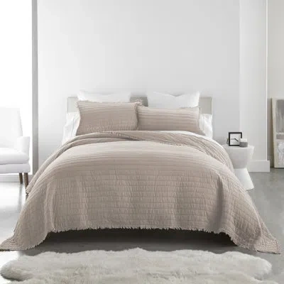 Donna Sharp Your Lifestyle By  Delano Blush 3pc Garment Washed Cotton Queen Quilt Set In Pink