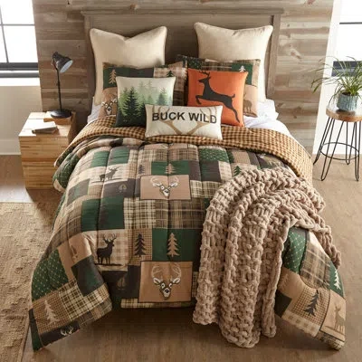 Donna Sharp Your Lifestyle By  Green Forest 3pc Queen Comforter Set In Multi