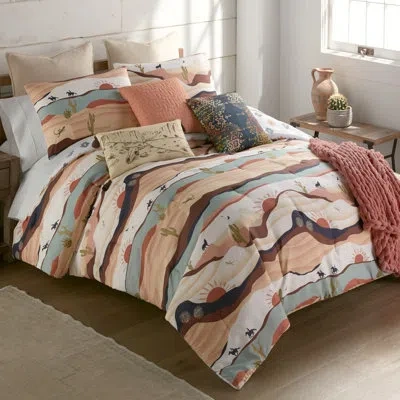 Donna Sharp Your Lifestyle By  Journey 3pc Southwest Comforter Set In Blue;brown;green;beige;orange;ivory;tan;