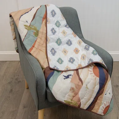 Donna Sharp Your Lifestyle By  Journey Quilted Southwest Throw In Blue;brown;green;beige;orange;ivory;navy