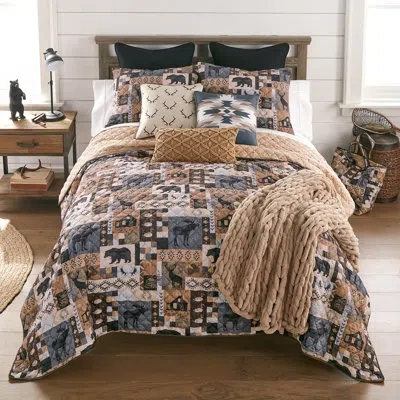 Donna Sharp Your Lifestyle By  Kila Lodge Quilt Set In Blue;black;brown;gray;beige;tan