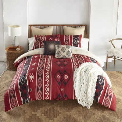 Donna Sharp Your Lifestyle By  Mesa 3pc Southwest Comforter Set In Black;red;ivory;tan