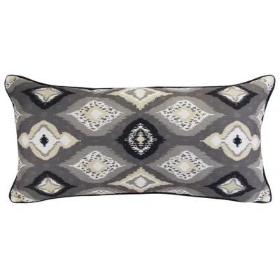 Donna Sharp Your Lifestyle By  Nomad Emblem Rectangle Throw Pillow In Black;brown;white;gray;beige;tan