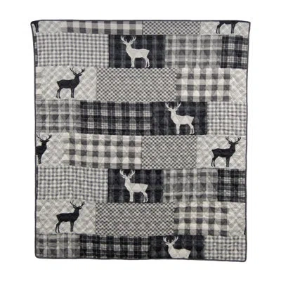 Donna Sharp Your Lifestyle By  Ridge Point Quilted Lodge Throw In Black;white;gray