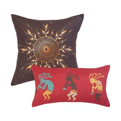 Donna Sharp Your Lifestyle By  Sand Dune 2pc Southwest Pillow Set In Blue;brown;red;gold;tan