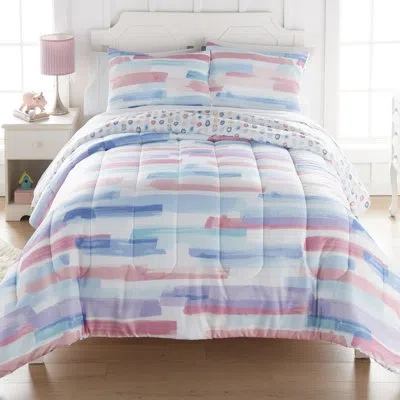 Donna Sharp Your Lifestyle By  Smoothie 3pc Comforter Set In Blue;white;yellow;pink;orange;purple;tea
