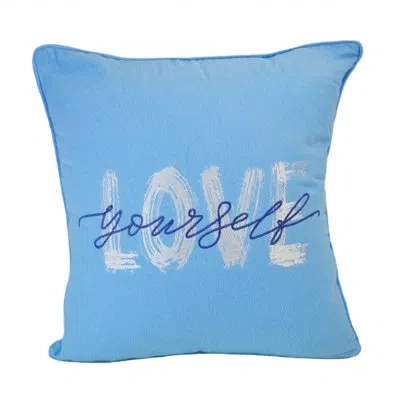 Donna Sharp Your Lifestyle By  Smoothie Embroidered Love Decorative Throw Pillow In Blue;silver;navy