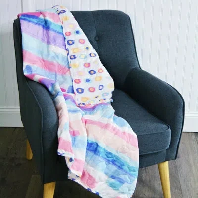 Donna Sharp Your Lifestyle By  Smoothie Quilted Throw In Blue;white;yellow;pink;orange;purple;tea